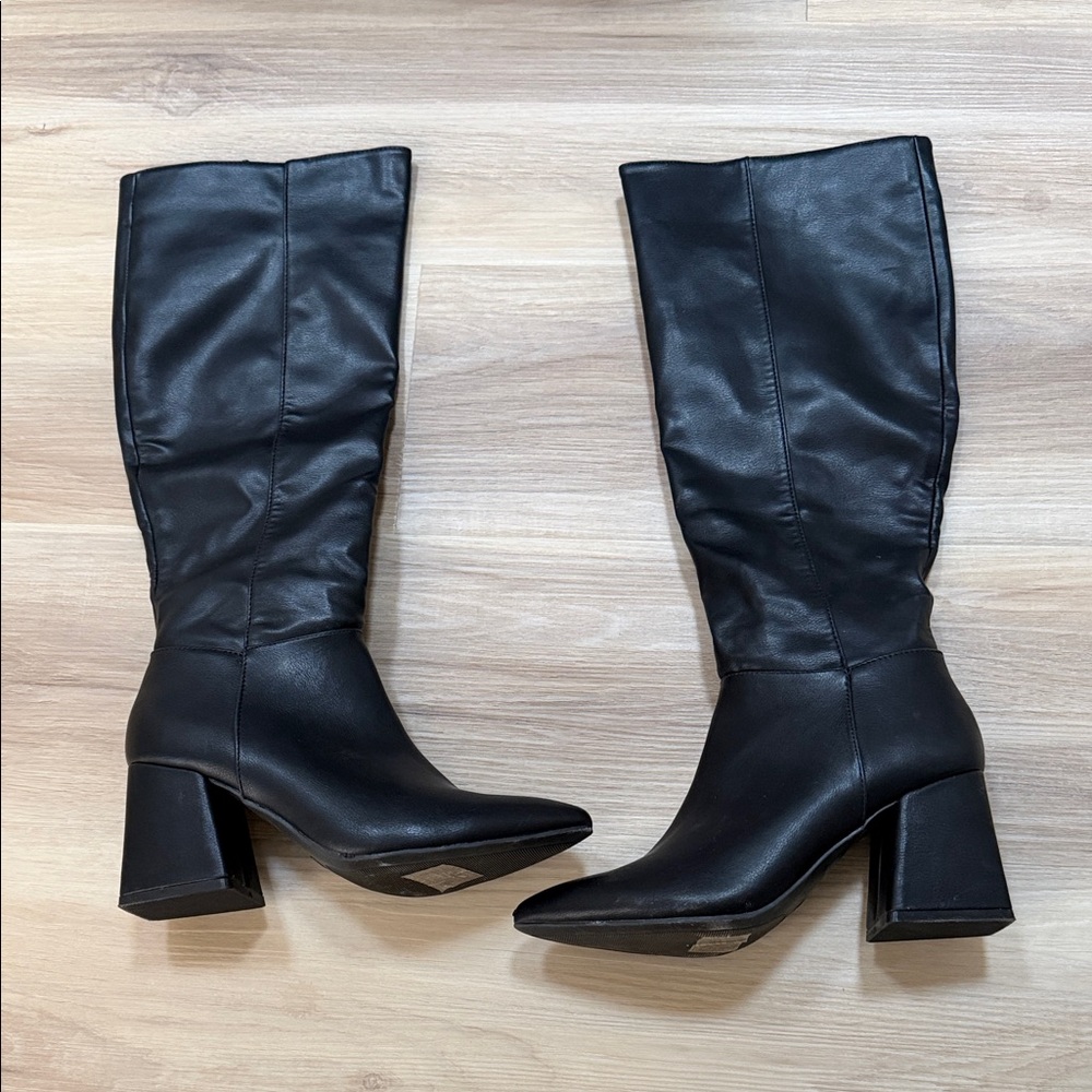 Journee Collection Black Heeled Boots